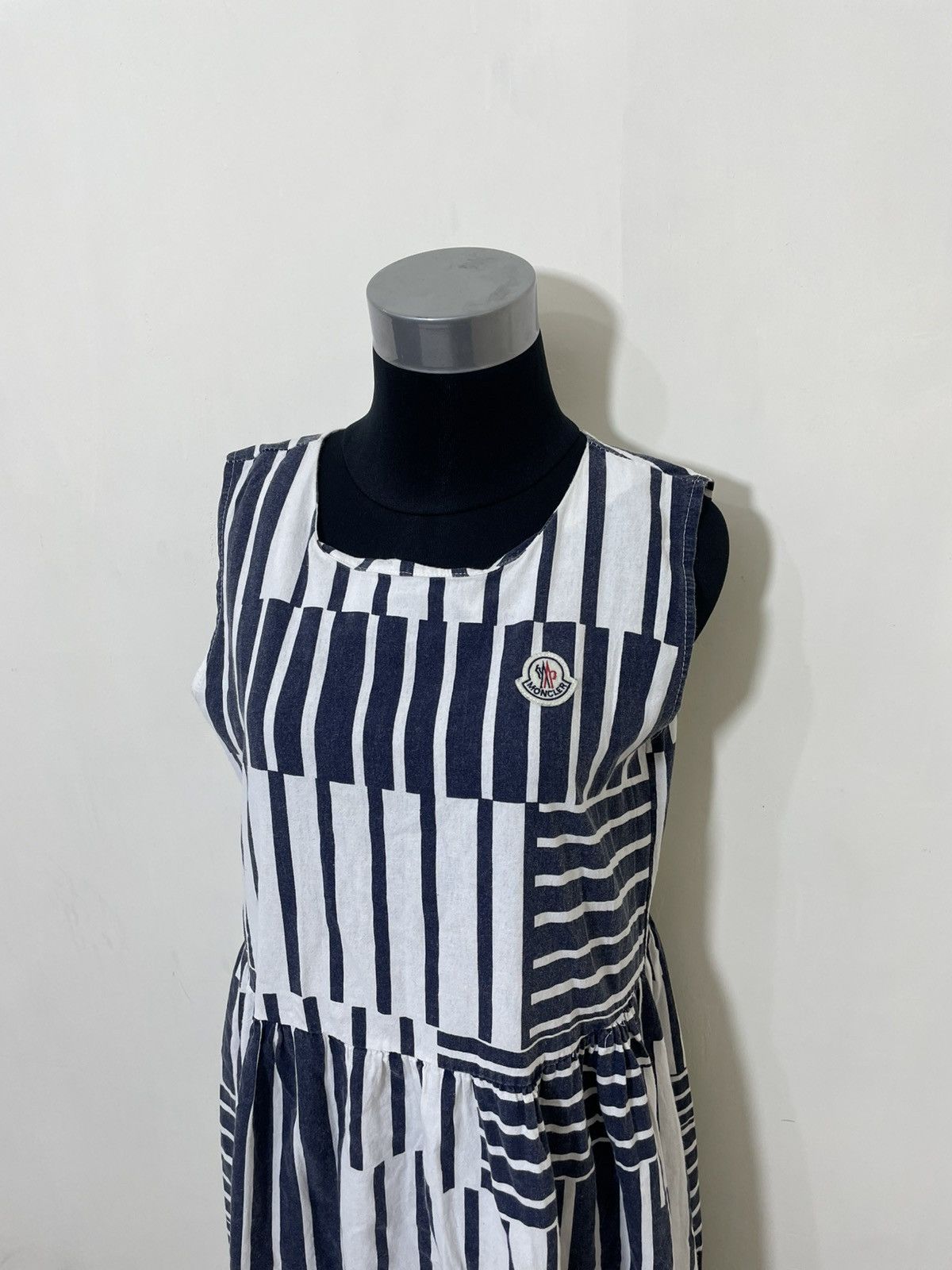Moncler 2000s Moncler Sleeveless Striped Patchwork Dress Y2K Loro Size M / US 6-8 / IT 42-44 - 2 Thumbnail