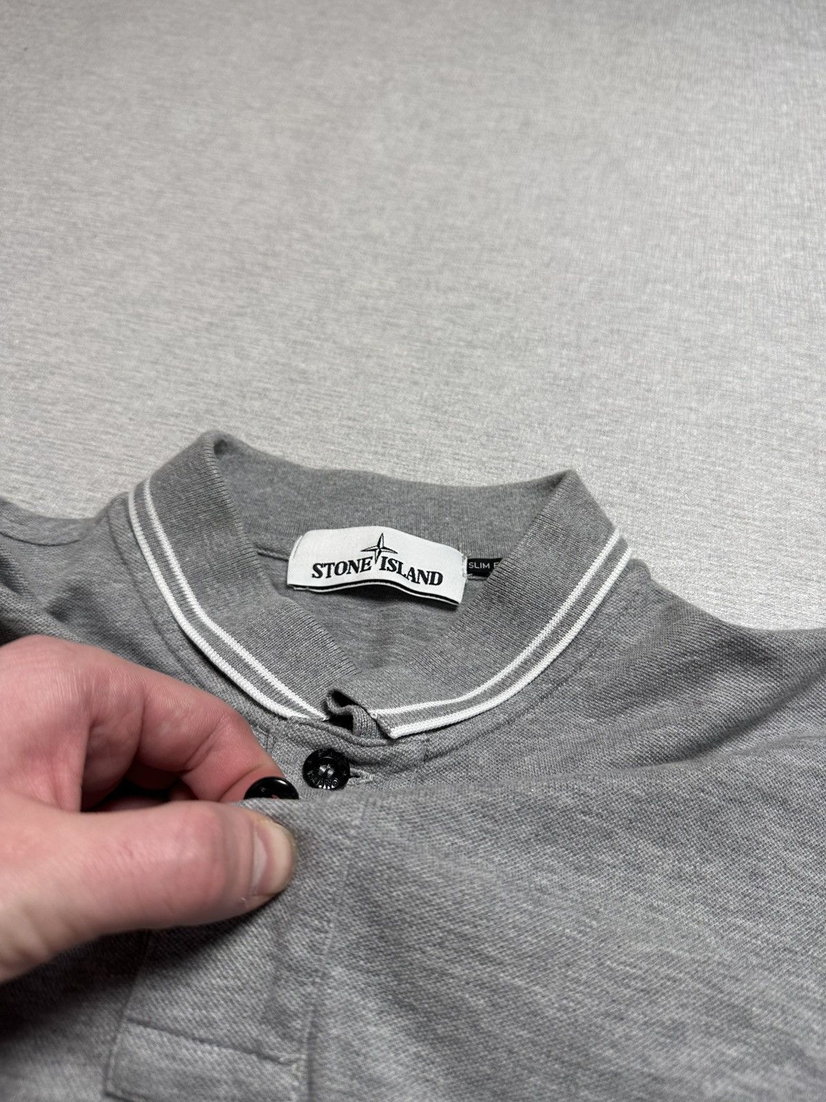 Luxury × Massimo Osti × Stone Island Stone Island Luxury Patch Program Polo shirt Gray Size US L / EU 52-54 / 3 - 7 Thumbnail