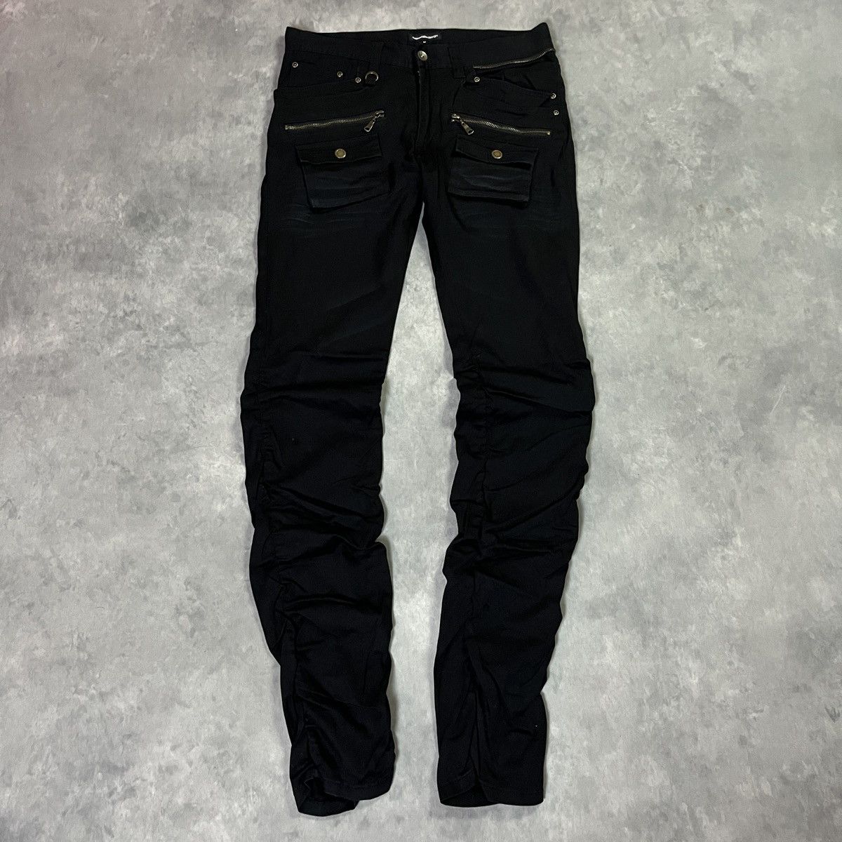 semanticdesign 2000s Semantic Design Multi Zip Stacked Cargo y2k Punk Pants Size US 31 - 2 Thumbnail