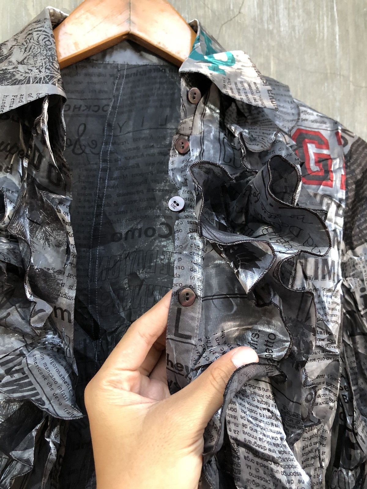 Japanese Brand Y2K Unknown Japanese Shimmer Button Up Size S / US 4 / IT 40 - 6 Thumbnail
