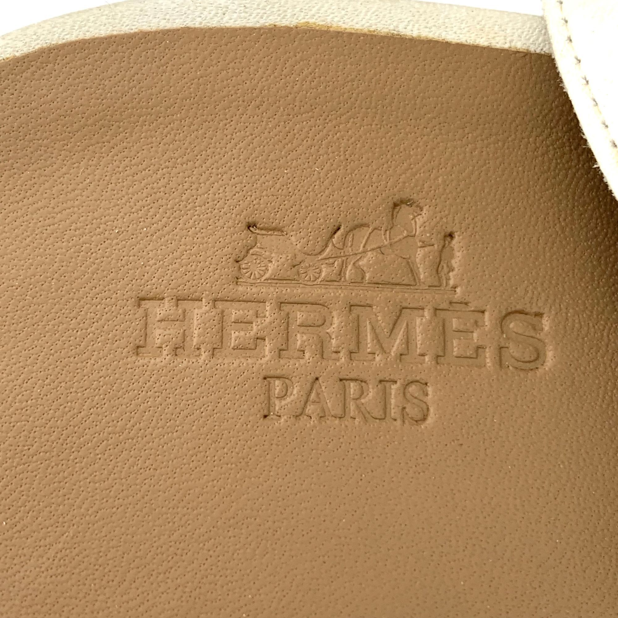 Hermes Hermès White Leather Open-Toe Strappy High Heel Sandals (Siz Size US 8 / IT 38 - 2 Thumbnail