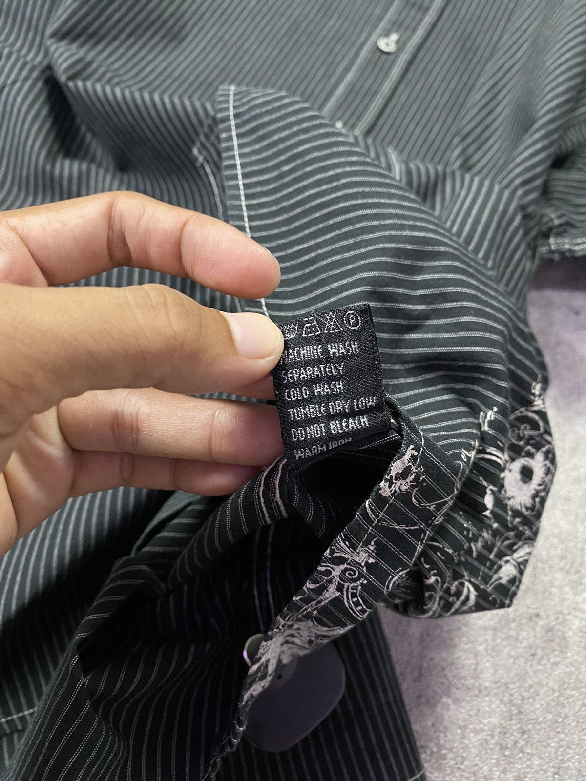 If Six Was Nine × Japanese Brand × KMRii Level Nine Stripes Japanese Poem Shirt Size US L / EU 52-54 / 3 - 5 Thumbnail
