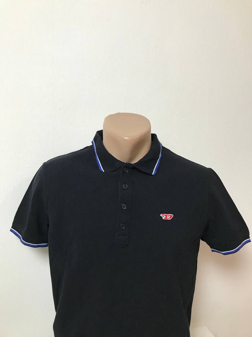 Diesel DIESEL Men's Black D Logo Tipped Polo Shirt Size M Size US M / EU 48-50 / 2 - 2 Thumbnail