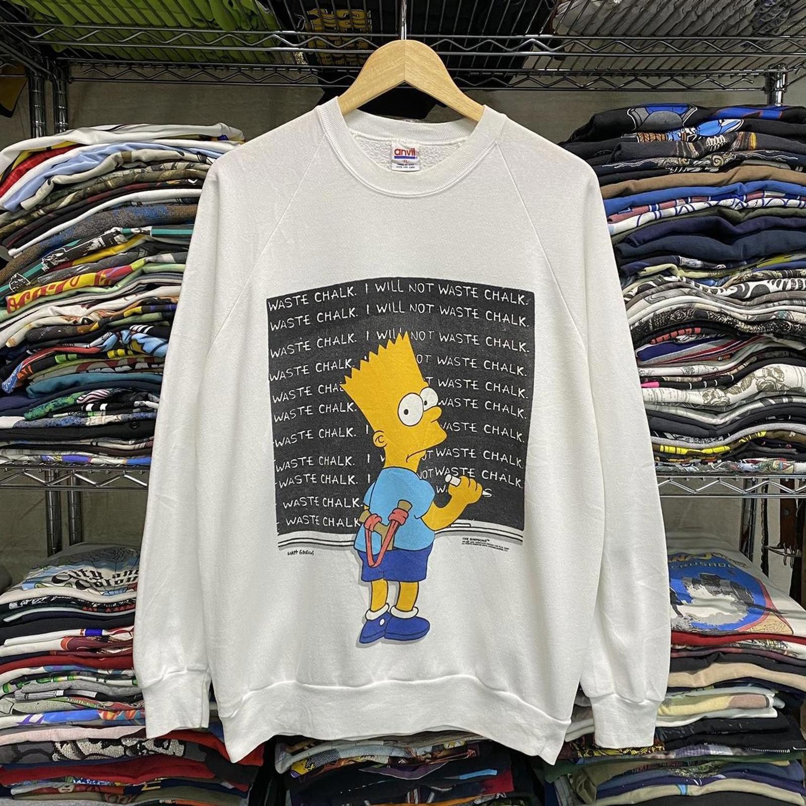 90s the simpsons bart simpson chalkboard crewneck sweatshirt