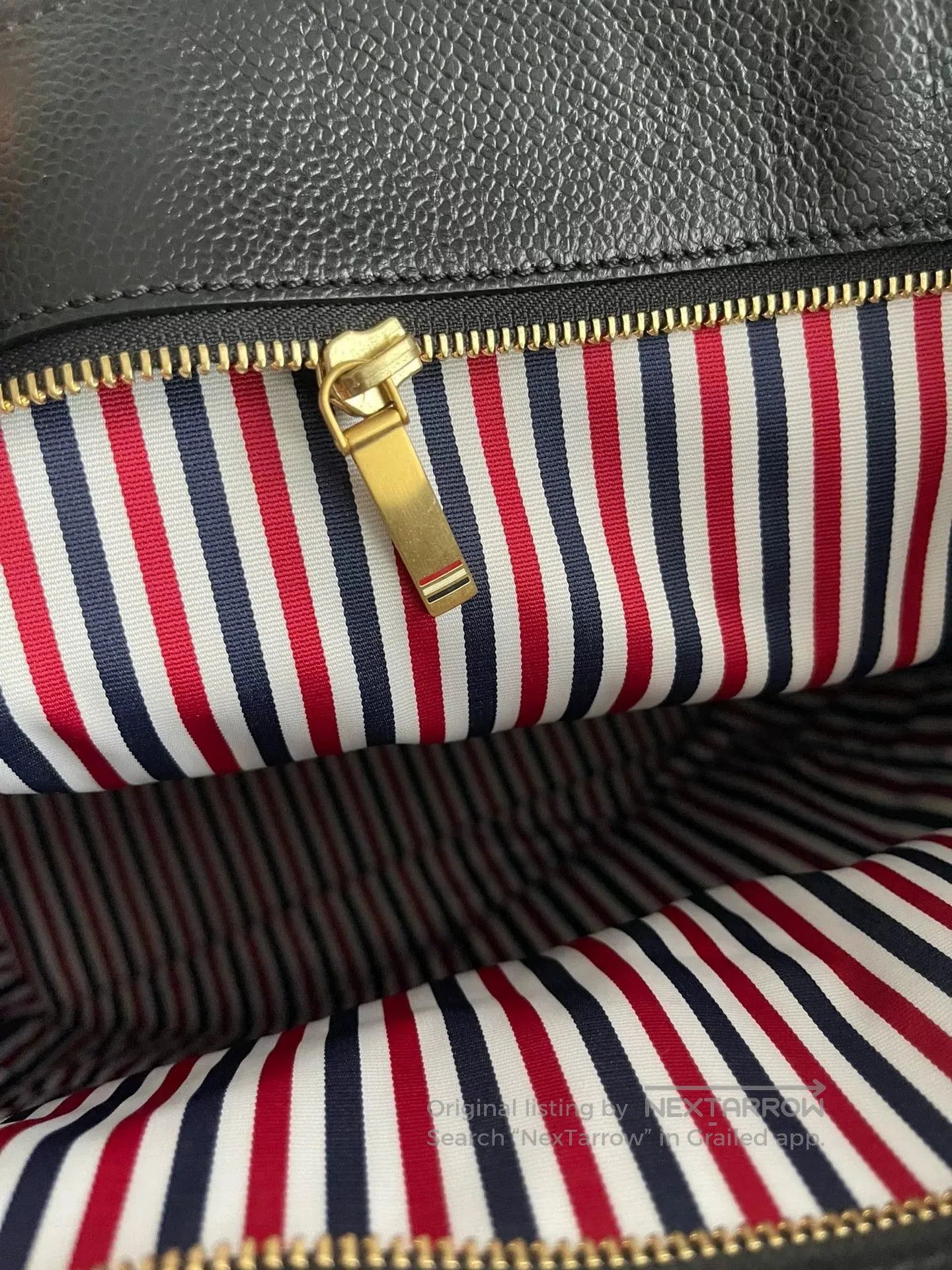 Thom Browne thom browne black tote bag with leather texture. Size ONE SIZE - 3 Thumbnail