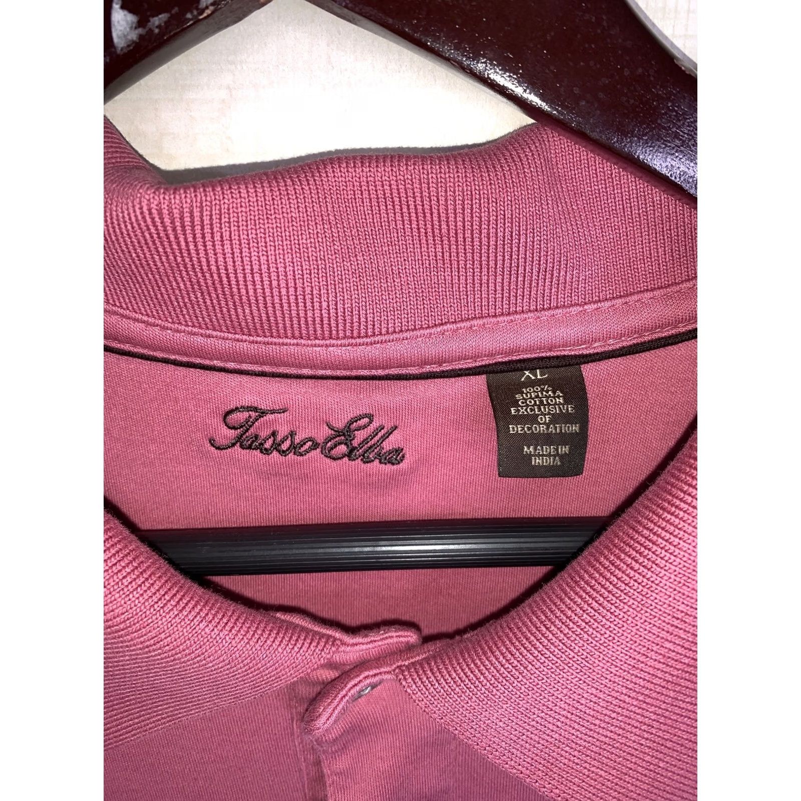 Tasso Elba Tasso Elba Polo Shirt Mens XL 100% Supima Cotton Soft Blush Pink Short Sleeve Collared Polo Shirt XL11840 Size US XL / EU 56 / 4 - 2 Thumbnail