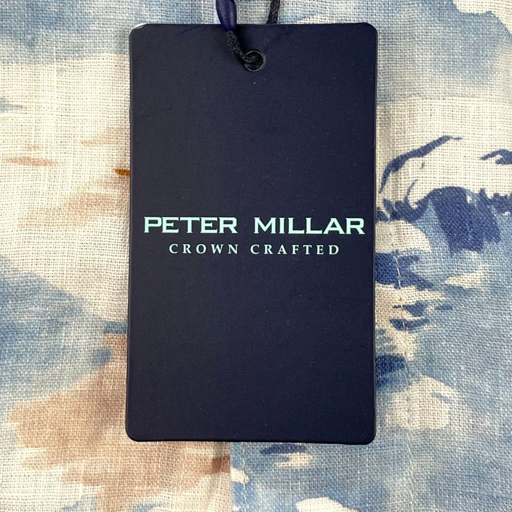 Peter Millar VINTAGE Peter Millar Shirt Men Medium Blue Frost Tropics 100% Linen Crown Sport NWT 00 Size US M / EU 48-50 / 2 - 3 Thumbnail