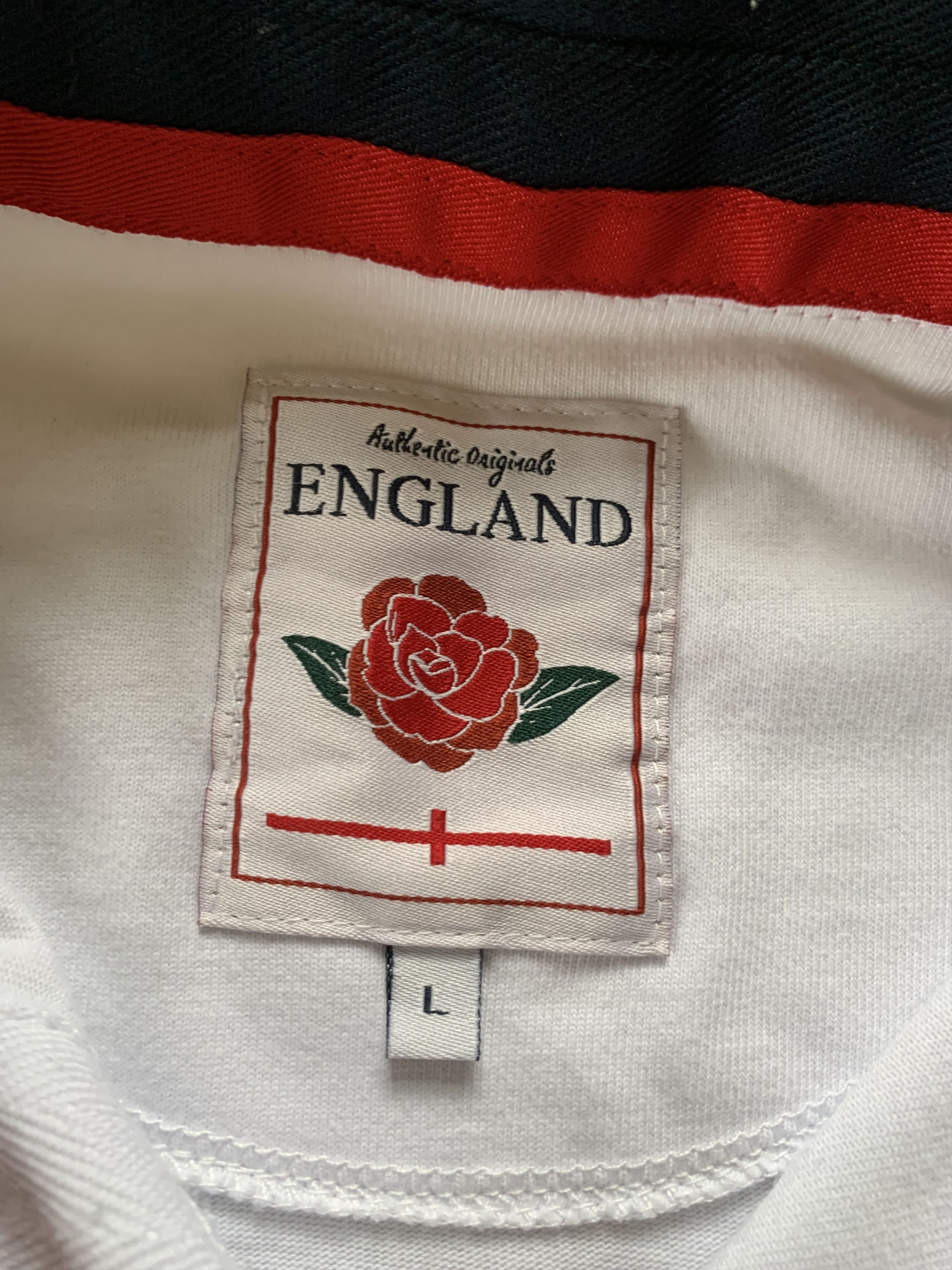 Vintage England WRU White Cotton Longsleeve Polo T Shirt Size US L / EU 52-54 / 3 - 7 Thumbnail