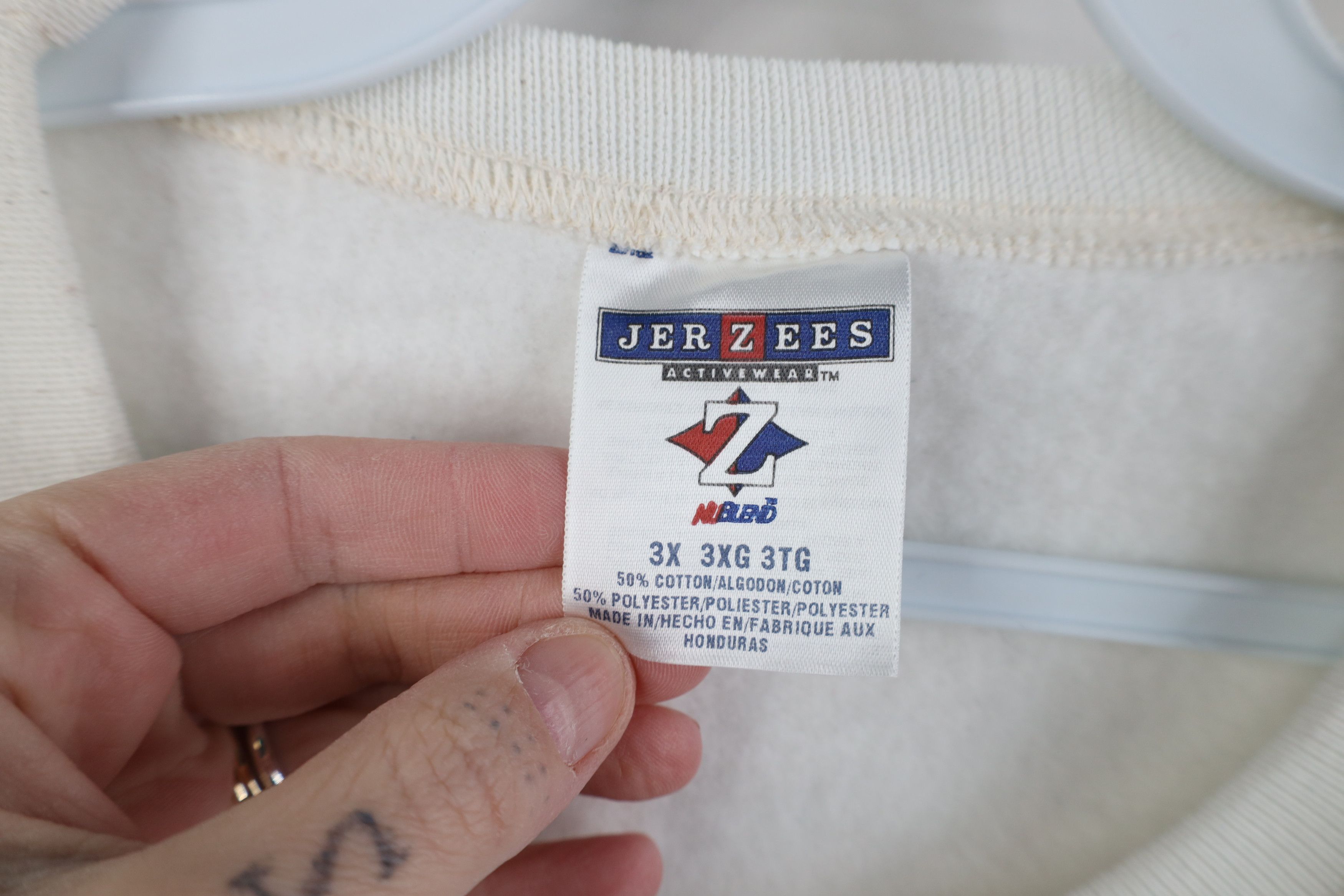 Vintage Vintage 90s Streetwear Blank Crewneck Sweatshirt White Size US XXL / EU 58 / 5 - 5 Thumbnail