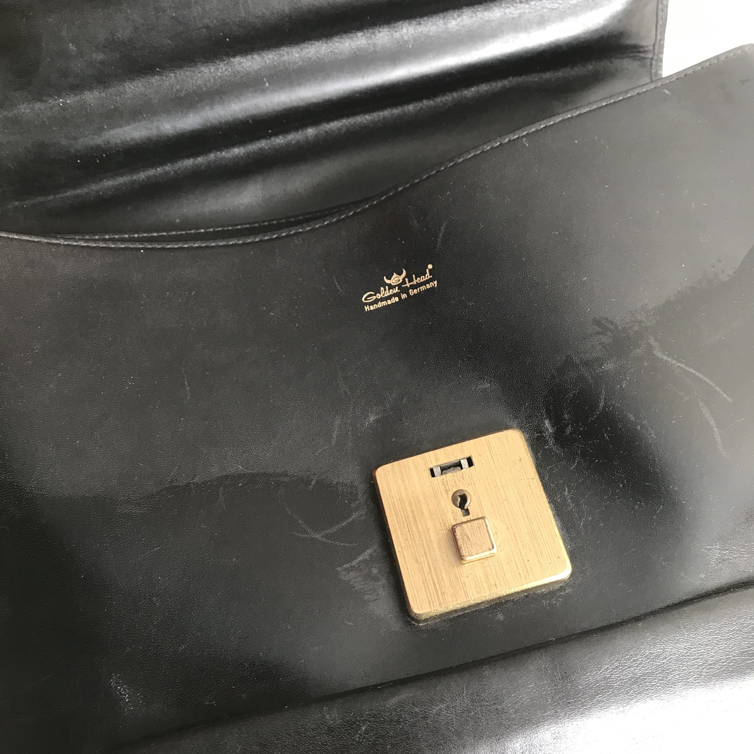 Vintage Vintage golden head germany black Satchel Bag Soulder Bag Size ONE SIZE - 8 Thumbnail