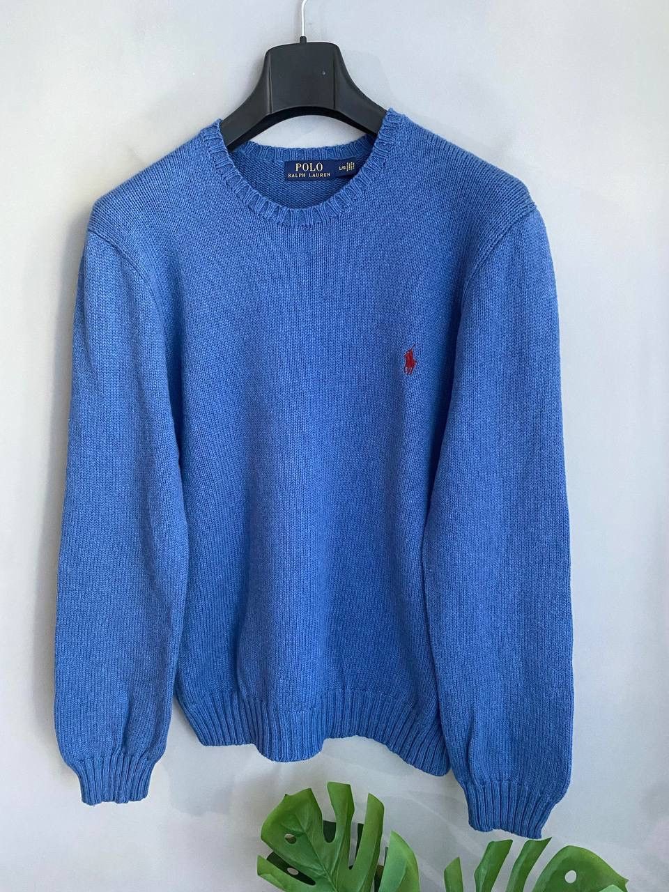 Polo Ralph Lauren Polo Ralph Lauren Men's Crew Neck Blue Knit Cotton Sweater L Size US L / EU 52-54 / 3 - 2 Thumbnail