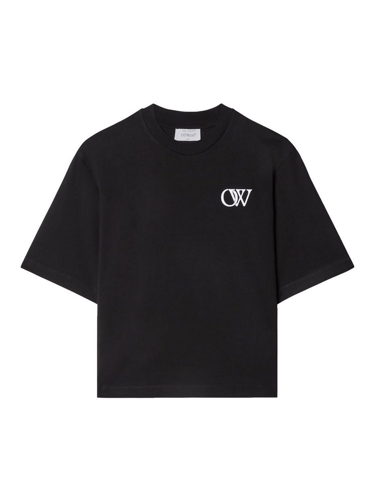 Off-White o1gr1nt0325 Flock OW Basic T-Shirt in Black Size XS / US 0-2 / IT 36-38 - 1 Thumbnail