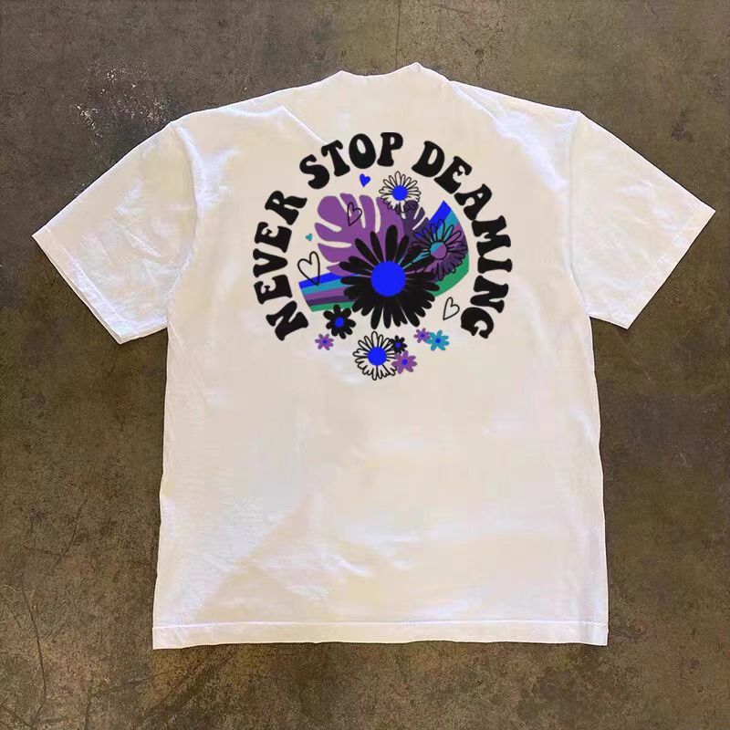Japanese Brand White Loose Floral Print Short Sleeve T-Shirt Size US M / EU 48-50 / 2 - 1 Thumbnail