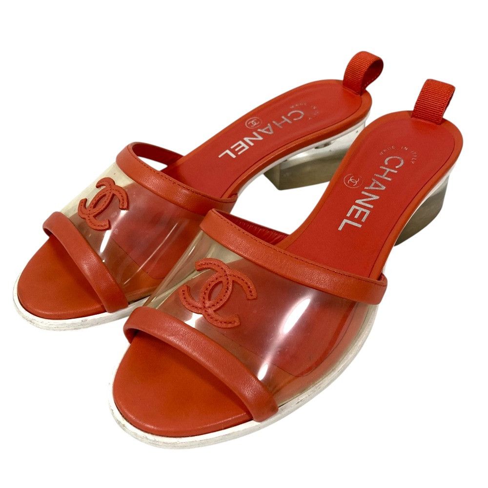Chanel Chanel Chanel Coco Mark Leather PVC Mule Plastic / Synthetic Shoes G34849 DUTY FREE for USA Size ONE SIZE - 1 Thumbnail