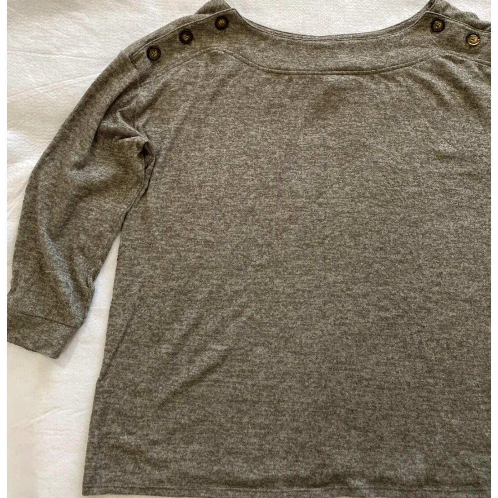 Vintage Cable and Gauge Sweater Women's 3/4 Sleeve Round Neck Plus Size XL Brown Cable Pattern Pullover Size XL / US 12-14 / IT 48-50 - 2 Thumbnail