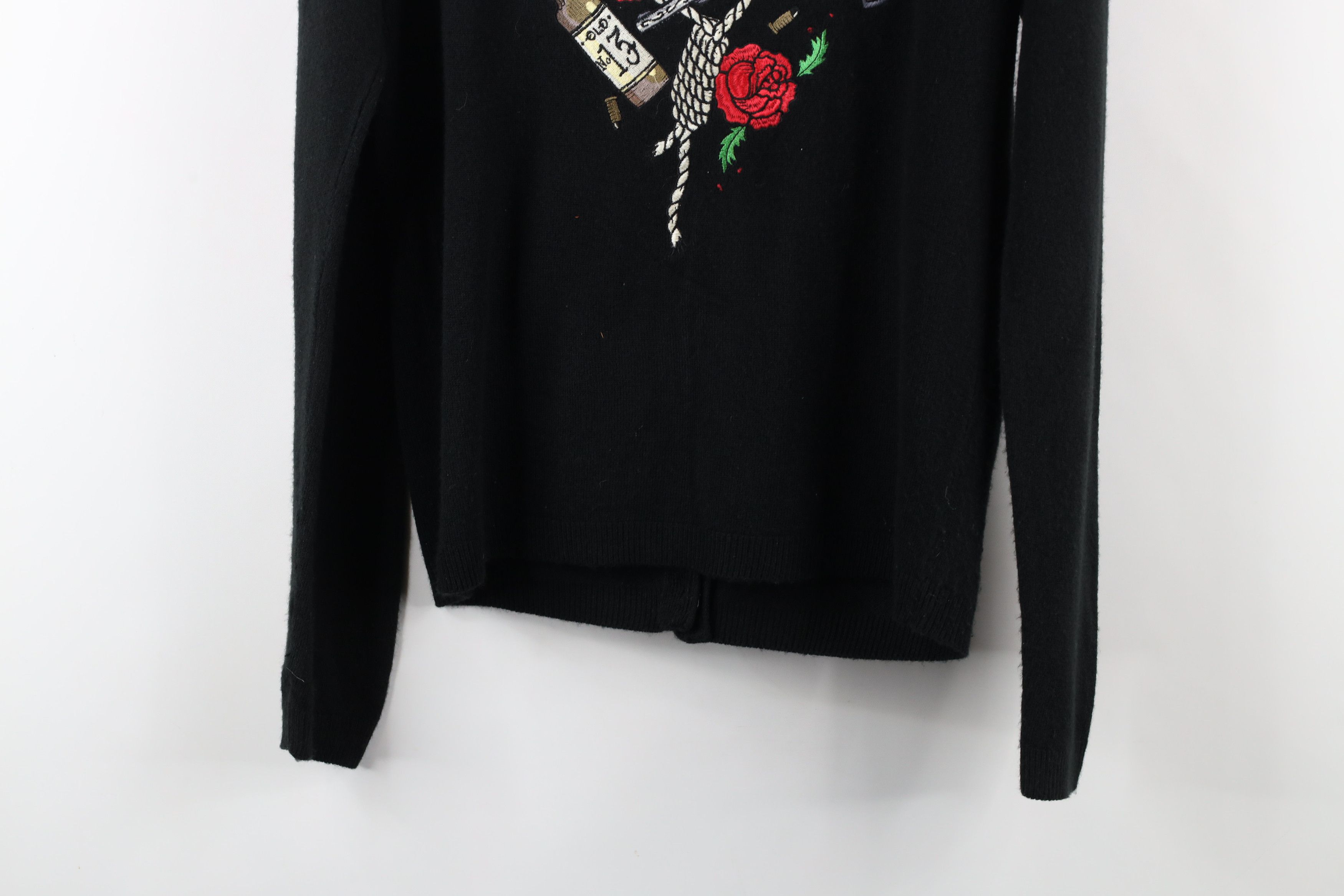 Vintage Vintage Y2K Rockabilly Soft Knit Cardigan Sweater Black Size XL / US 12-14 / IT 48-50 - 12 Thumbnail