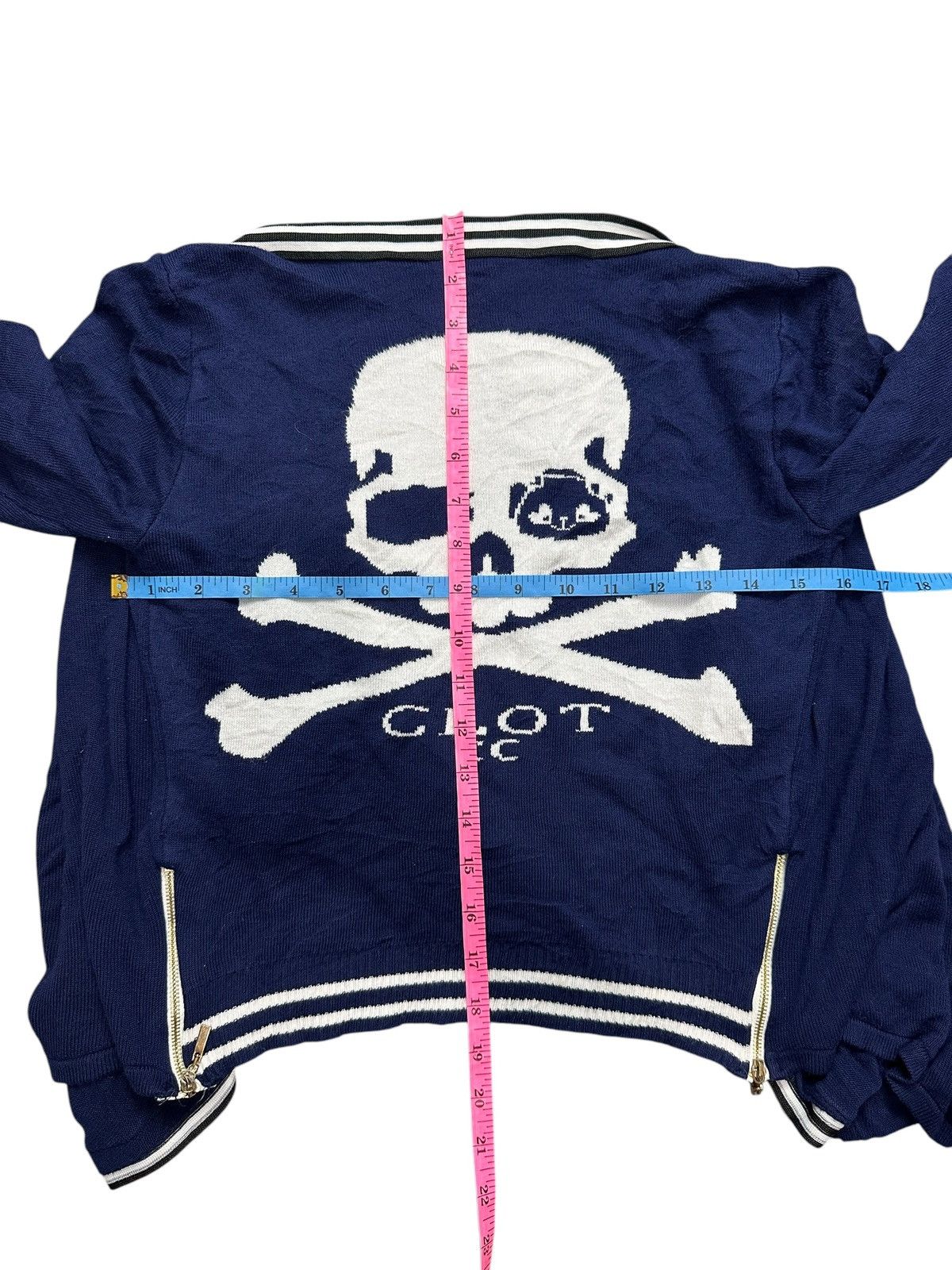 Japanese Brand RARE ASSYMETRICAL KNIT SKULL DOUBLE ZIPPER PUNK LGB STYLE Size US M / EU 48-50 / 2 - 8 Thumbnail