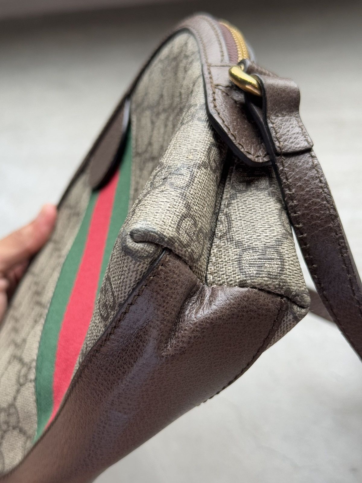 Gucci GUCCI BROWN CANVAS GG SUPREME OPHIDIA DOME SMALL BAG Size ONE SIZE - 13 Thumbnail