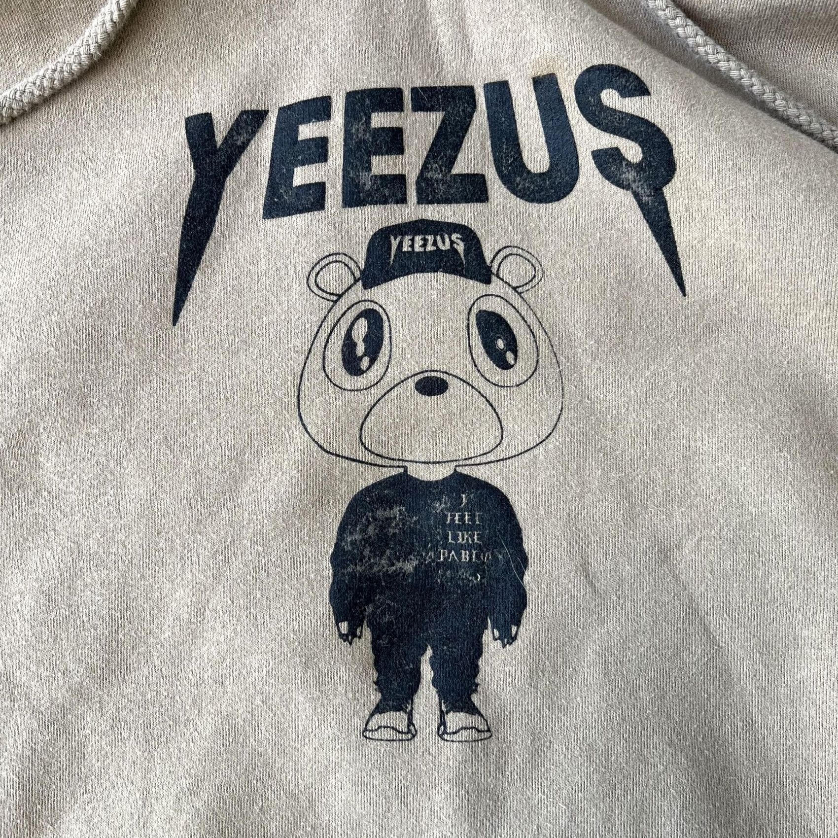 Vintage Yeezus Hoodie Mens Large Tan Kanye West Bear Graphic Pullover Sweatshirt Hip Hop Pullover Hooded Pockets Drawstring Front Graphic Size US M / EU 48-50 / 2 - 2 Thumbnail