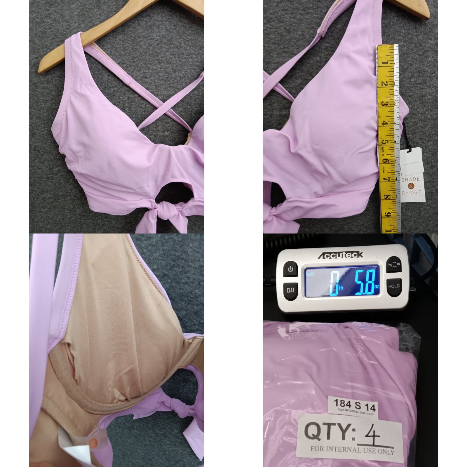 Vintage Shade & Shore Purple Front Tie Spaghetti Bikini Top Padded Size 36DD Womens Swimsuit Top Adult 36 Purple DD Beach 90s? Size XS / US 0-2 / IT 36-38 - 8 Thumbnail