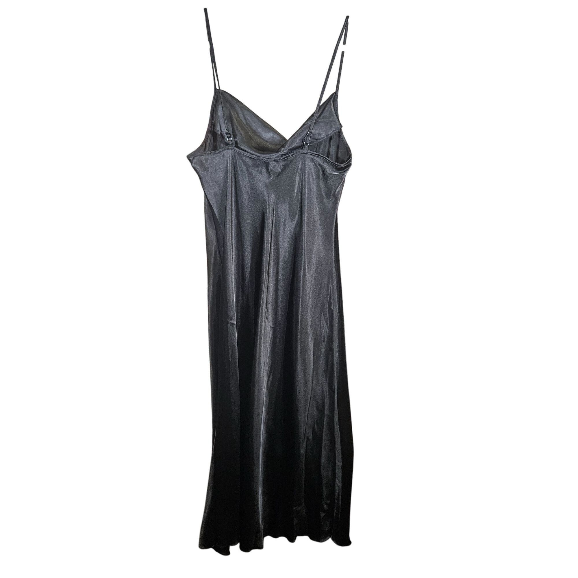 Bebe Bebe Women Black Satin Slip Dress L Cowl Neck Night Luxe Qui Size L / US 10 / IT 46 - 3 Thumbnail