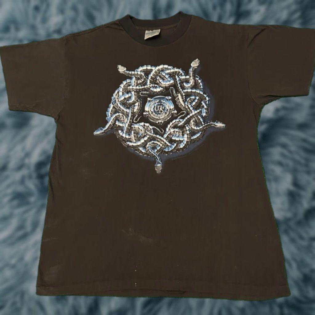 VINTAGE Brockum Whitesnake Band T-Shirt 90s Black Size L Regular