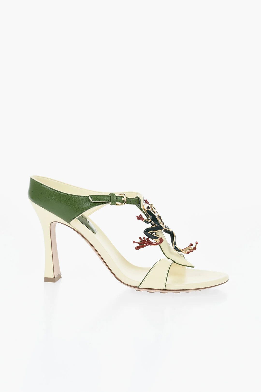 Bottega Veneta og1mm0426 Two-Tone Leather T-Bar Sandals in Yellow Size US 8 / IT 38 - 1 Thumbnail