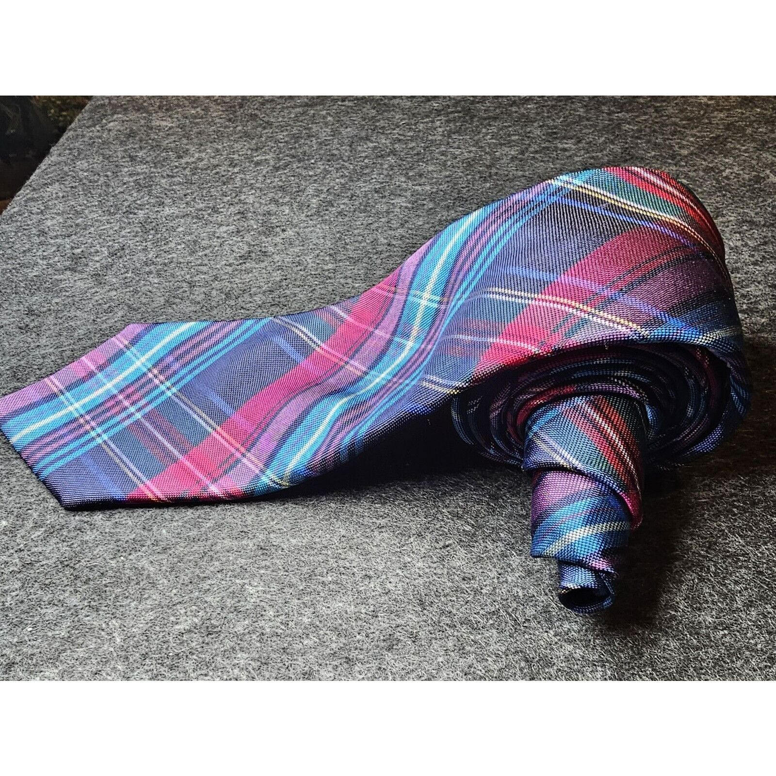 Ted Baker Ted Baker Tie 100% Silk Blue Repp Plaid USA Necktie Italy 62 Size ONE SIZE - 2 Thumbnail