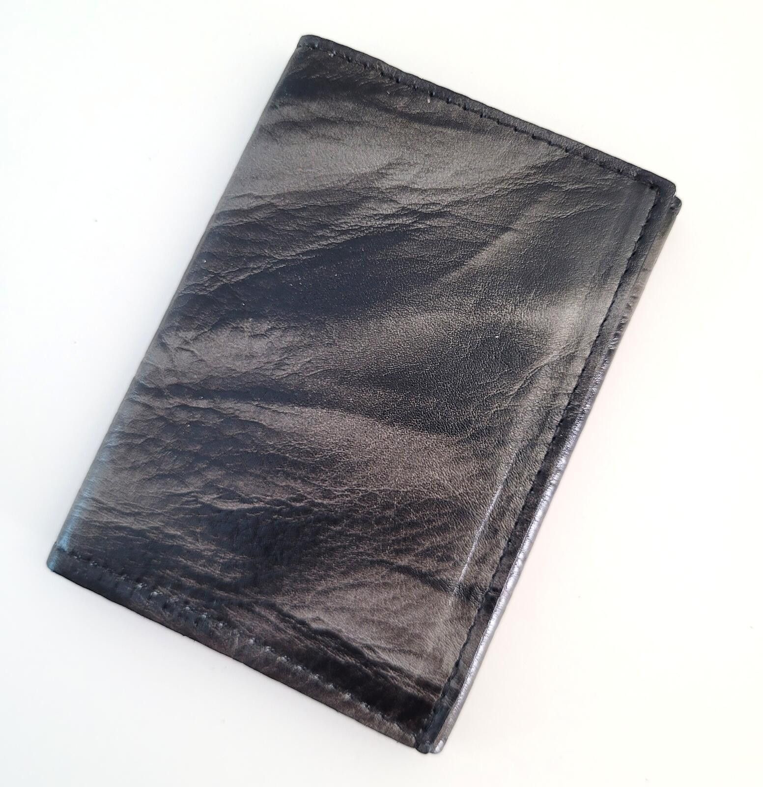 Other Genuine Leather Tri-Fold Wallet Black & Gray Marbled Finish Size ONE SIZE - 1 Thumbnail