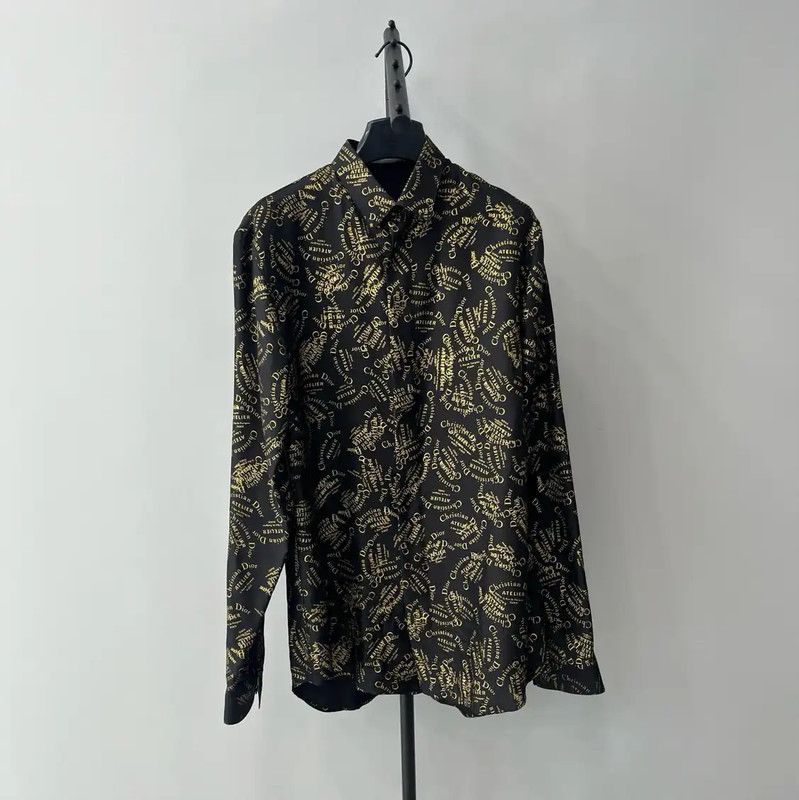 Dior Dior Black Silk Long Sleeve Shirt 0089 Size US M / EU 48-50 / 2 - 1 Thumbnail