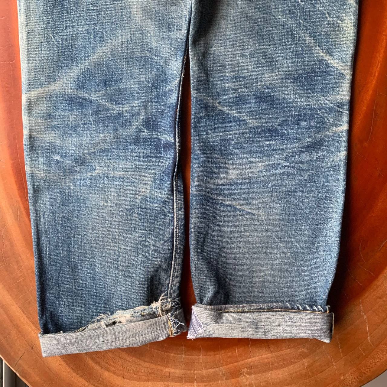 Denime Denime Japan Distressed Redline Selvedge Blue Denim Pants Size US 29 - 6 Thumbnail
