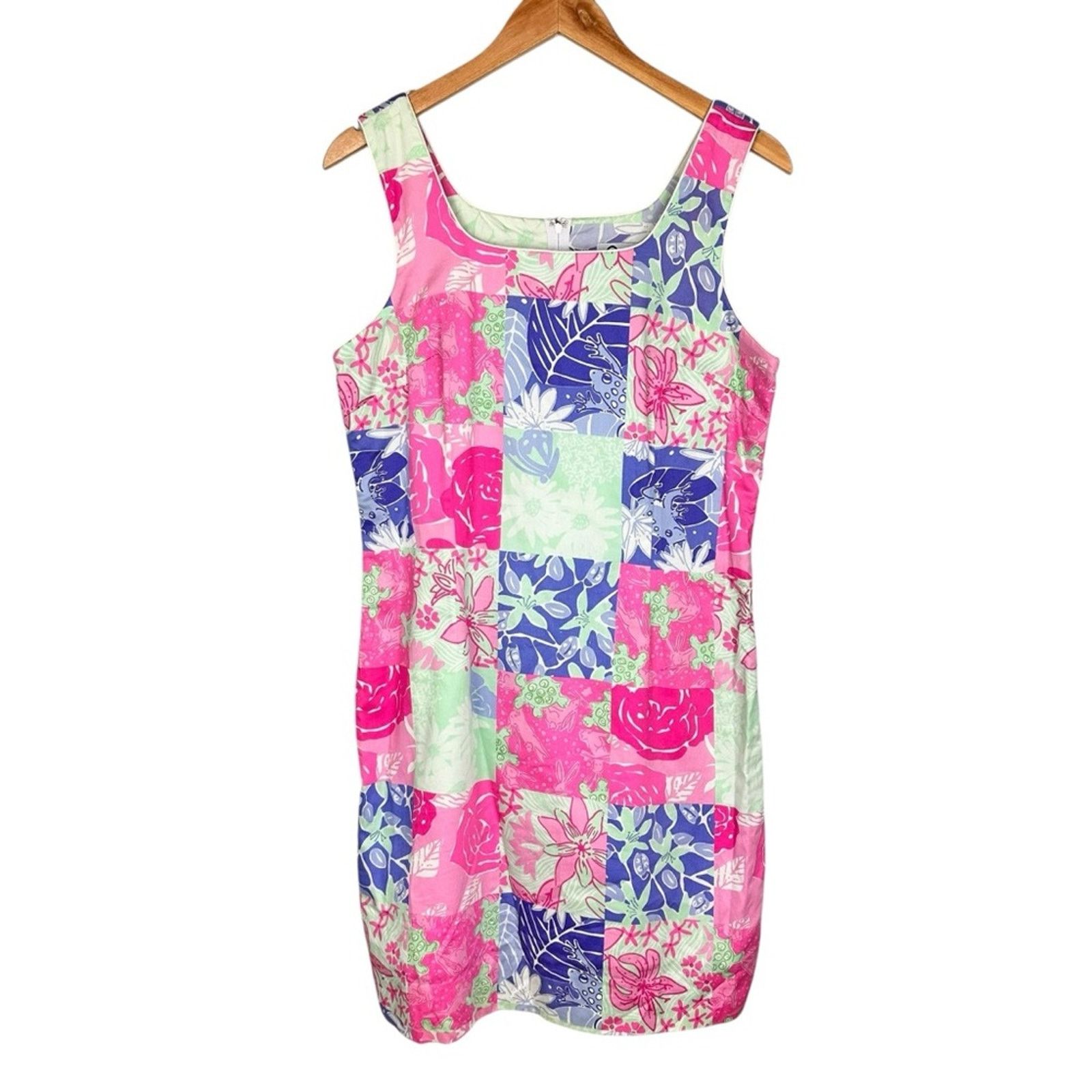 Lilly Pulitzer Lilly Pulitzer Cocktail Dress Floral Turtle Patchwork 10 Size L / US 10 / IT 46 - 2 Thumbnail
