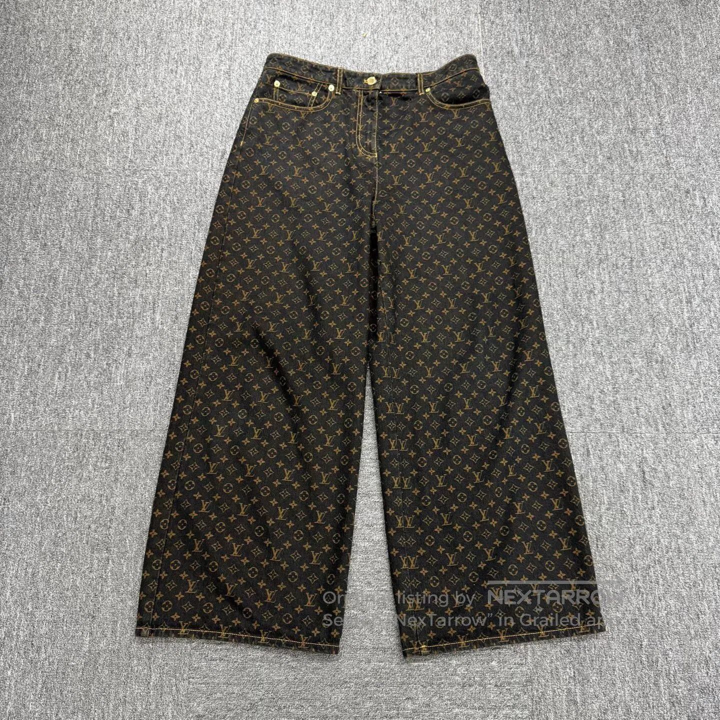 Louis Vuitton louis vuitton brown monogram denim pants. Size US 44 / EU 60 - 1 Thumbnail