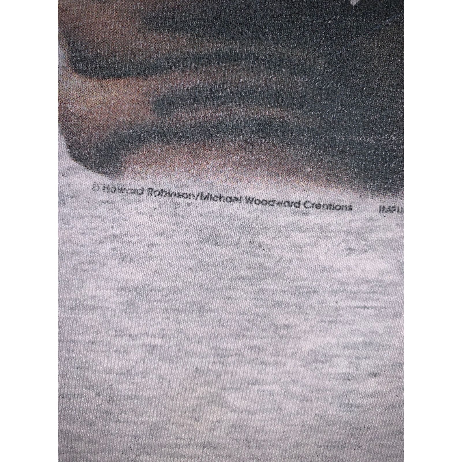 Anvil × Other × Vintage Vintage 90s Native American Wolf T Shirt USA L Single Stitch Size US L / EU 52-54 / 3 - 8 Thumbnail