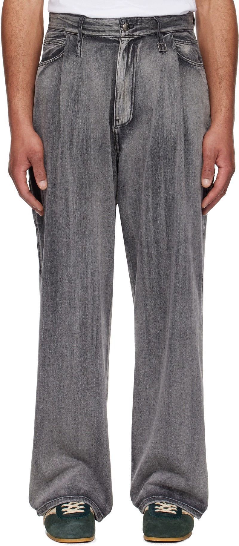 Wooyoungmi Wooyoungmi High-Waist Wide Leg Gray Wash Denim 46 Size US 30 / EU 46 - 9 Thumbnail