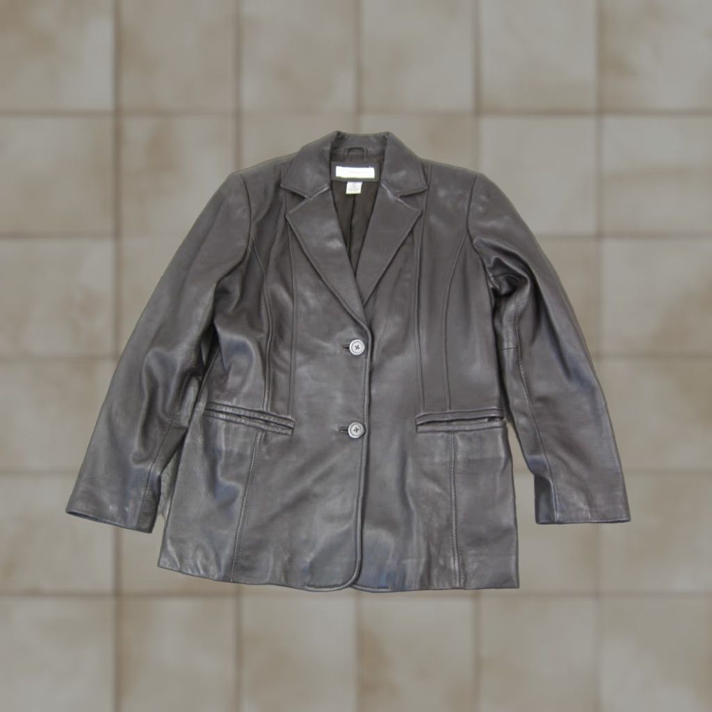 Preston & York VINTAGE Preston & York Jacket Womens M Black Leather Y2K Regular Fit Long Sleeve Pocketed Size M / US 6-8 / IT 42-44 - 1 Thumbnail