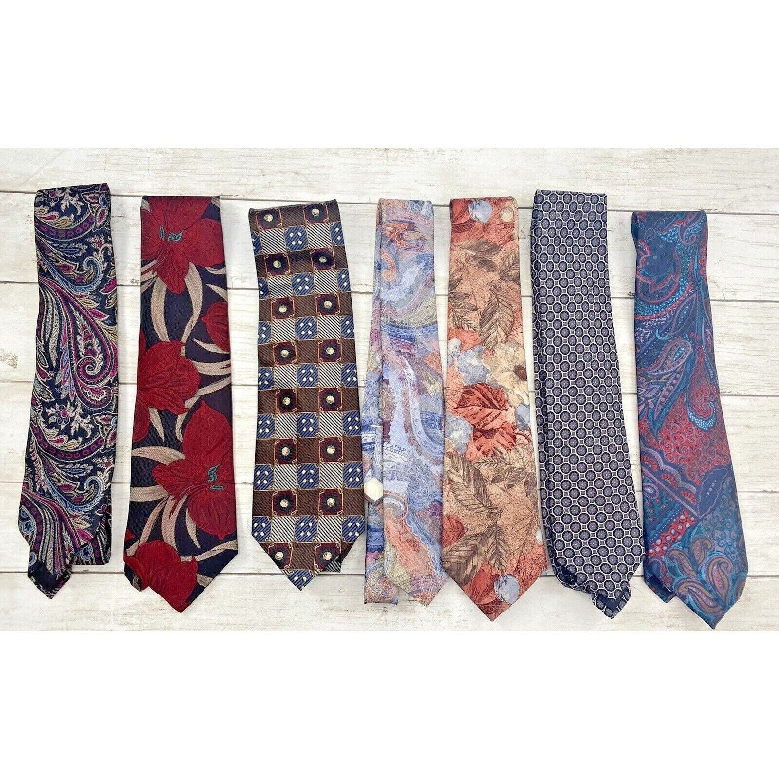Other Lot of 7 Neck Ties Assorted Lot Allyn St George, Sky Bend, Size ONE SIZE - 1 Thumbnail