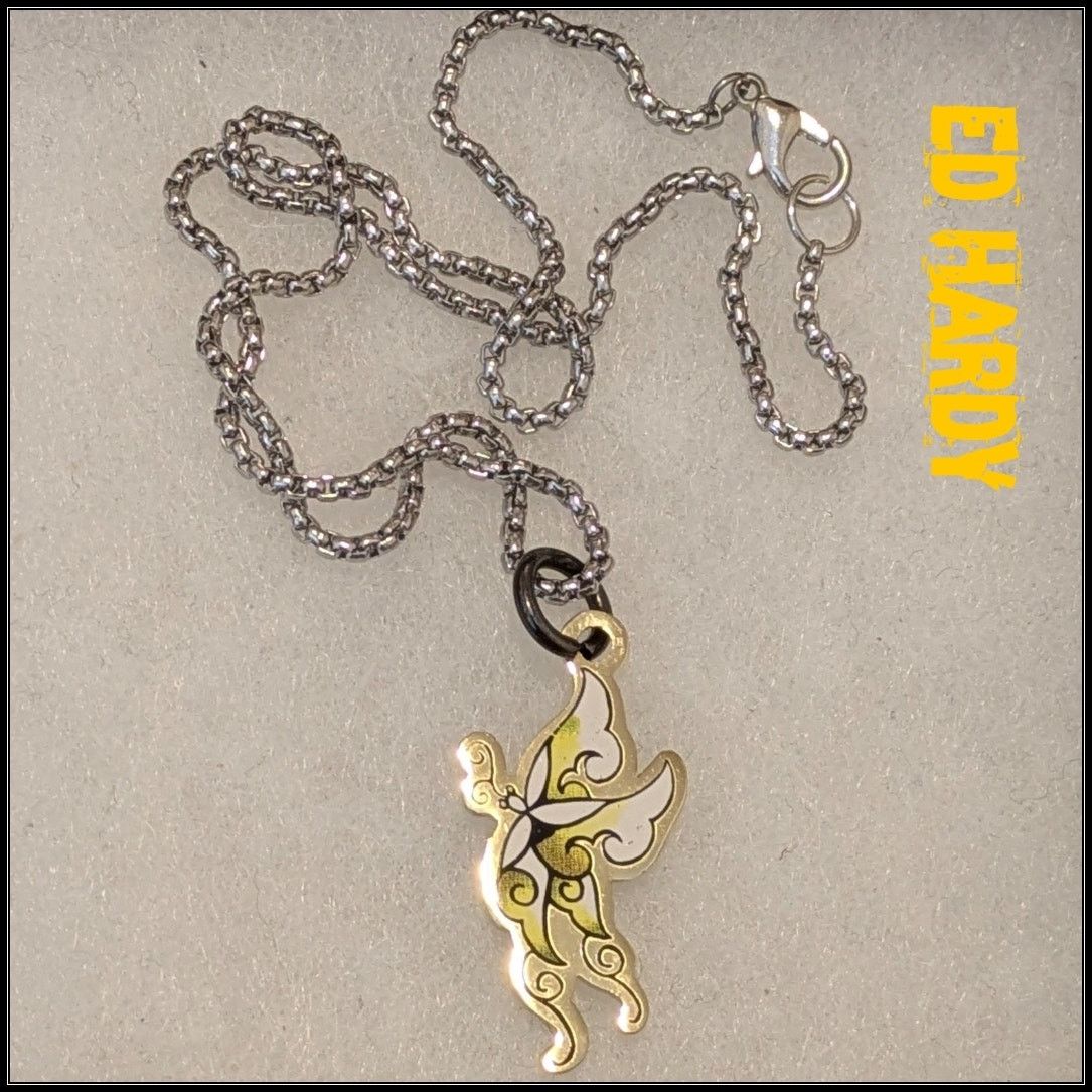 Other ED HARDY Gold & Silver Butterfly Pendant Necklace Size ONE SIZE - 1 Thumbnail