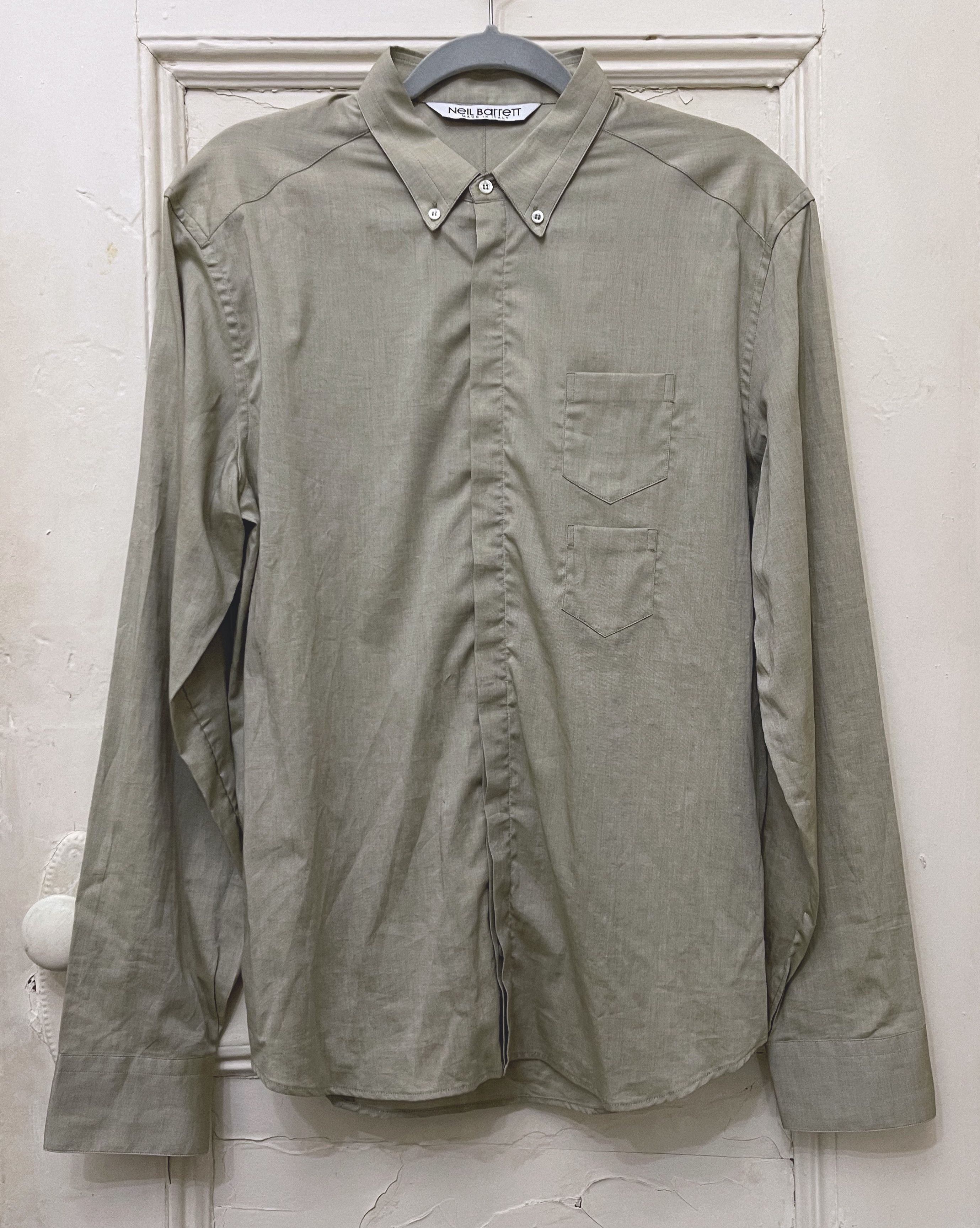 image of Neil Barrett Two-Pocket Button-Down In Champagne, Men's (Size Medium)
