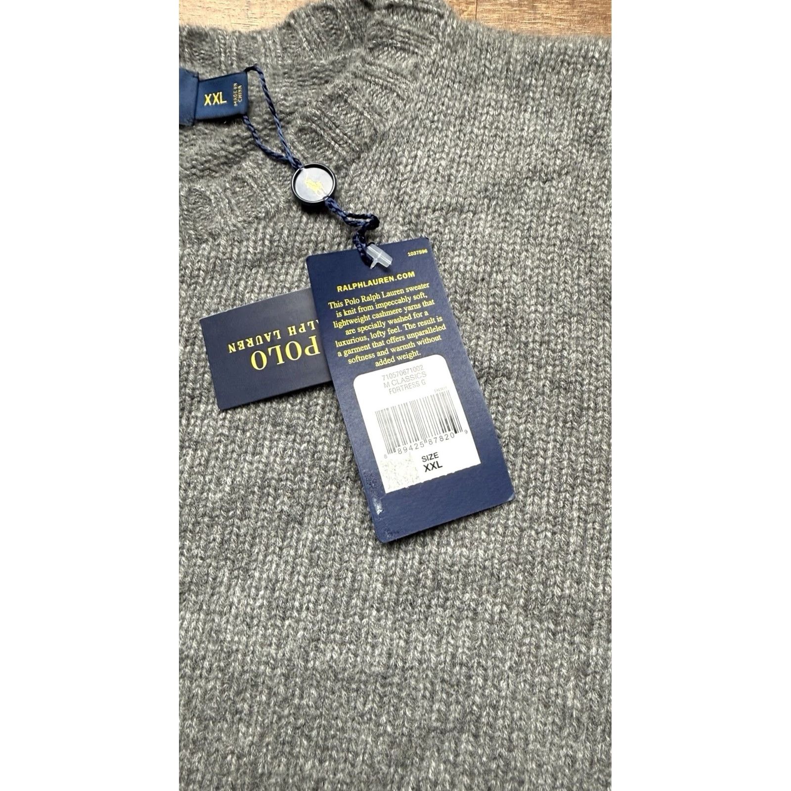Ralph Lauren NWT POLO RALPH LAUREN Gray Crewneck 100% Cashmere Sweater Mens 2XL Size Crew Neck Pullover Winter Size US XXL / EU 58 / 5 - 5 Thumbnail