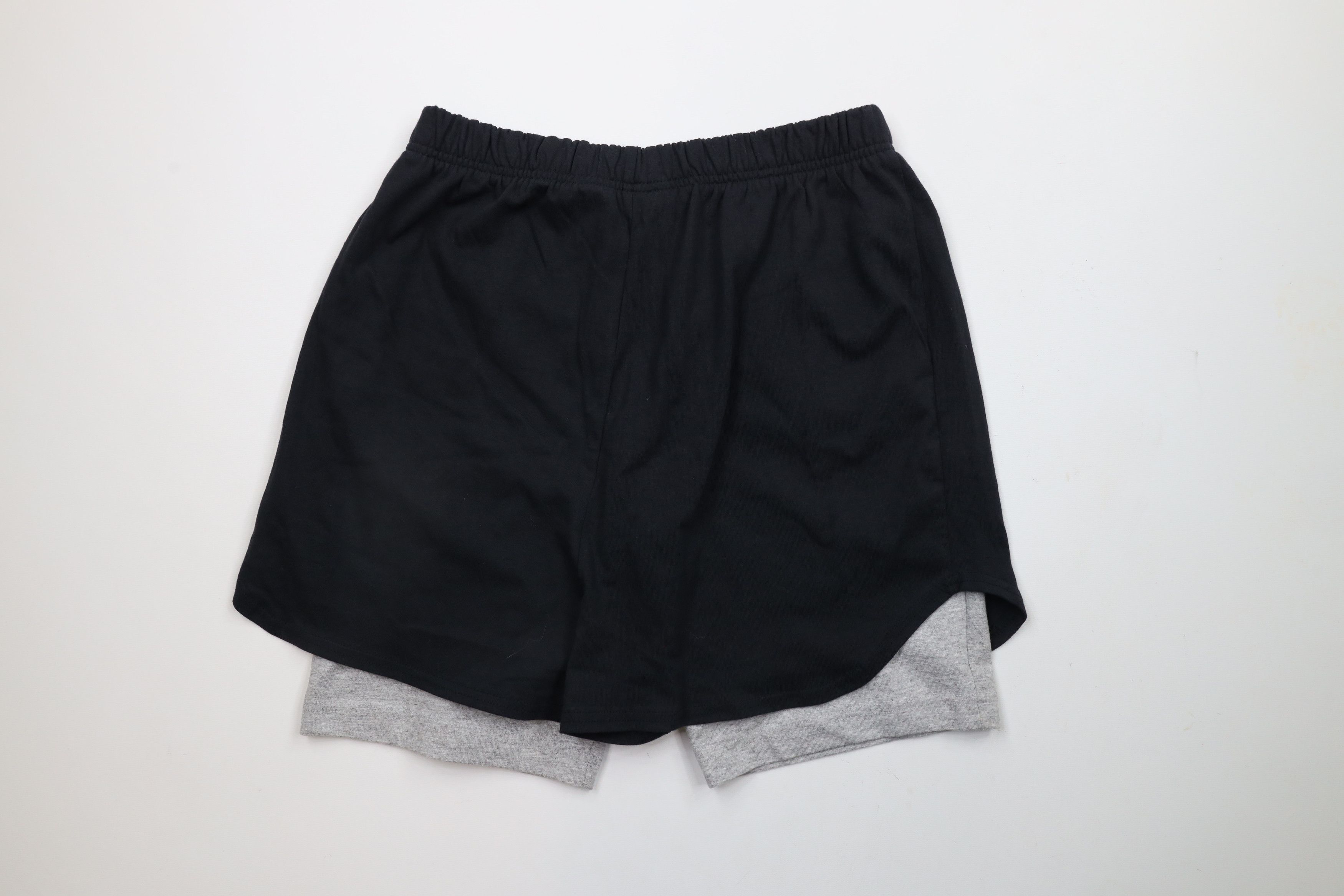 Vintage Vintage 90s Streetwear Knee Layered Cotton Shorts Black Size US 34 / EU 50 - 7 Thumbnail