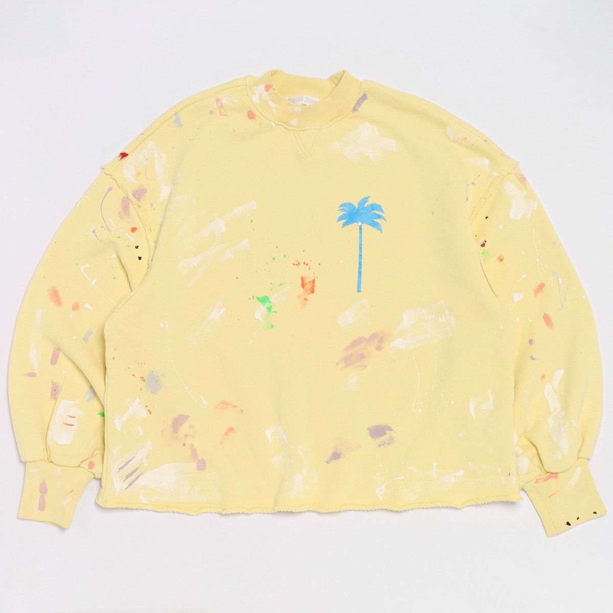 Palm Angels Palm Angels Oversized Sweatshirt Wide Yellow Splatter Painte Size US XS / EU 42 / 0 - 1 Thumbnail