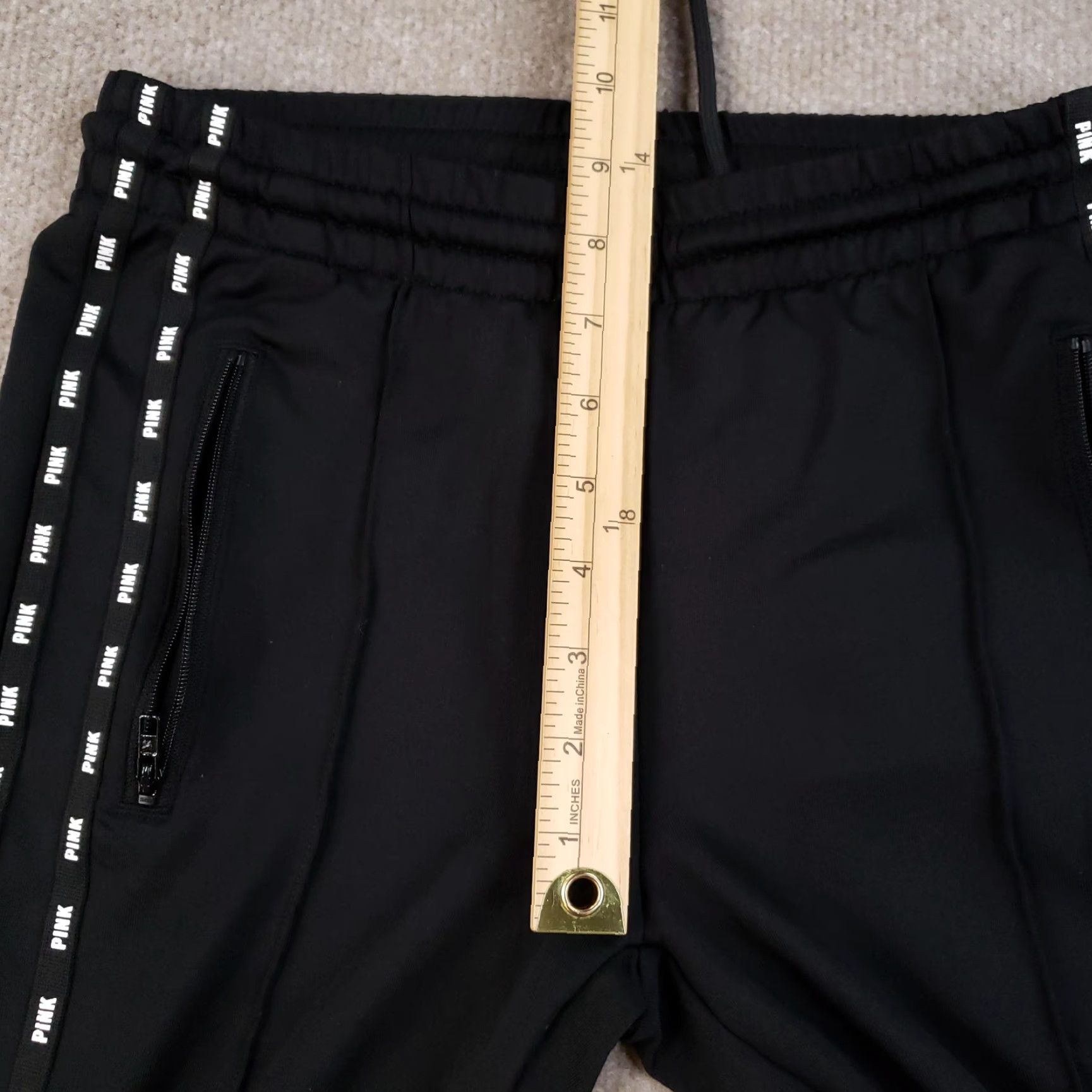Pinko PINK Active Pants Womens XS Black Joggers Zip Pockets Tapered Track Stretch Size 26" / US 2 / IT 38 - 7 Thumbnail