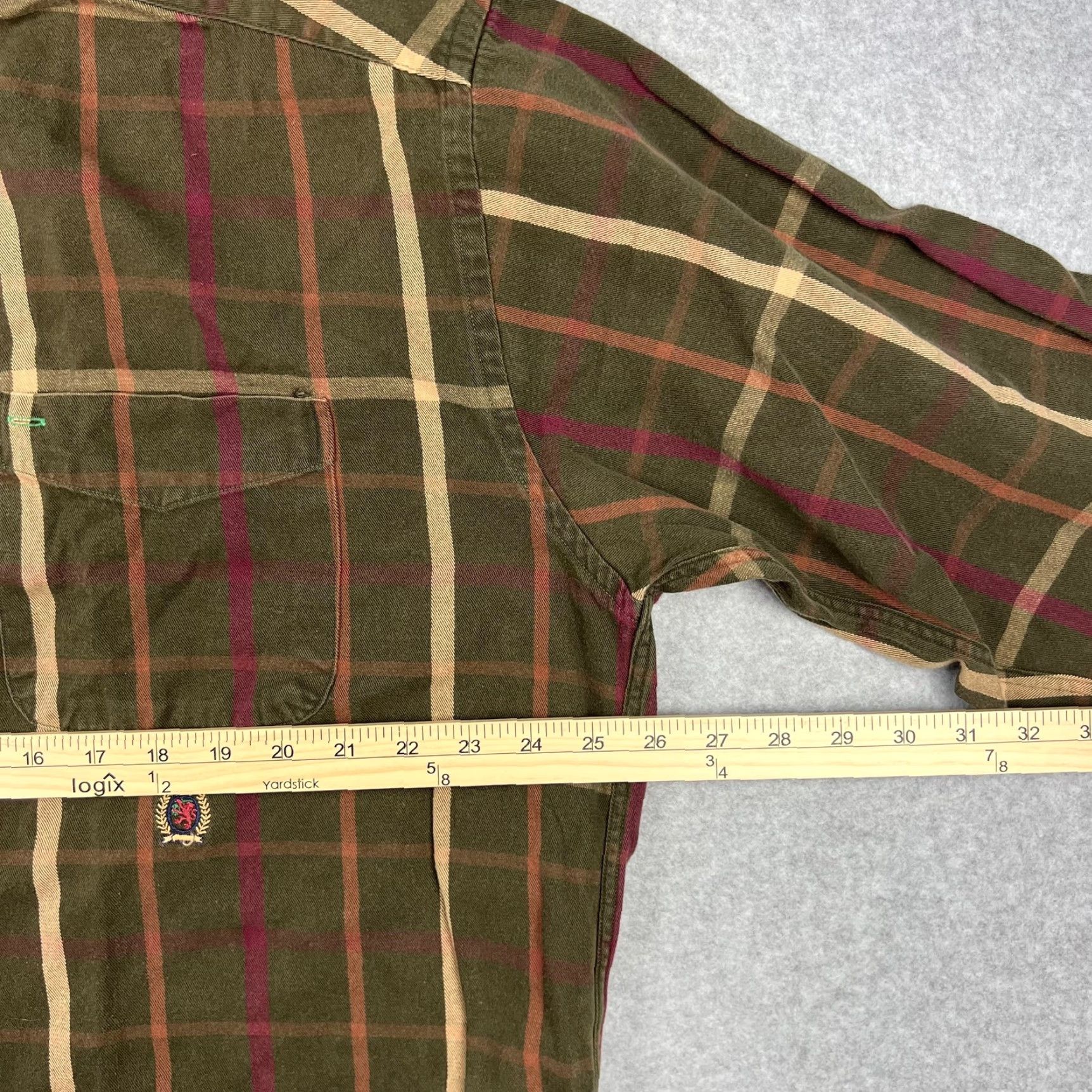 Tommy Hilfiger Tommy Hilfiger Shirt Mens L Green Plaid Button Up Crest Logo Casual Vintage 90s Mens Size US L / EU 52-54 / 3 - 2 Thumbnail