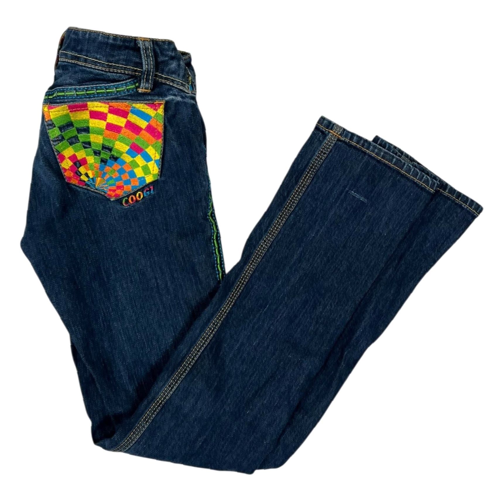 Coogi COOGI Jeans Slim Straight 1/2 Juniors Blue Dark Wash Embroidered 5-Pocket Denim Size 25" / US 0 / IT 36 - 2 Thumbnail