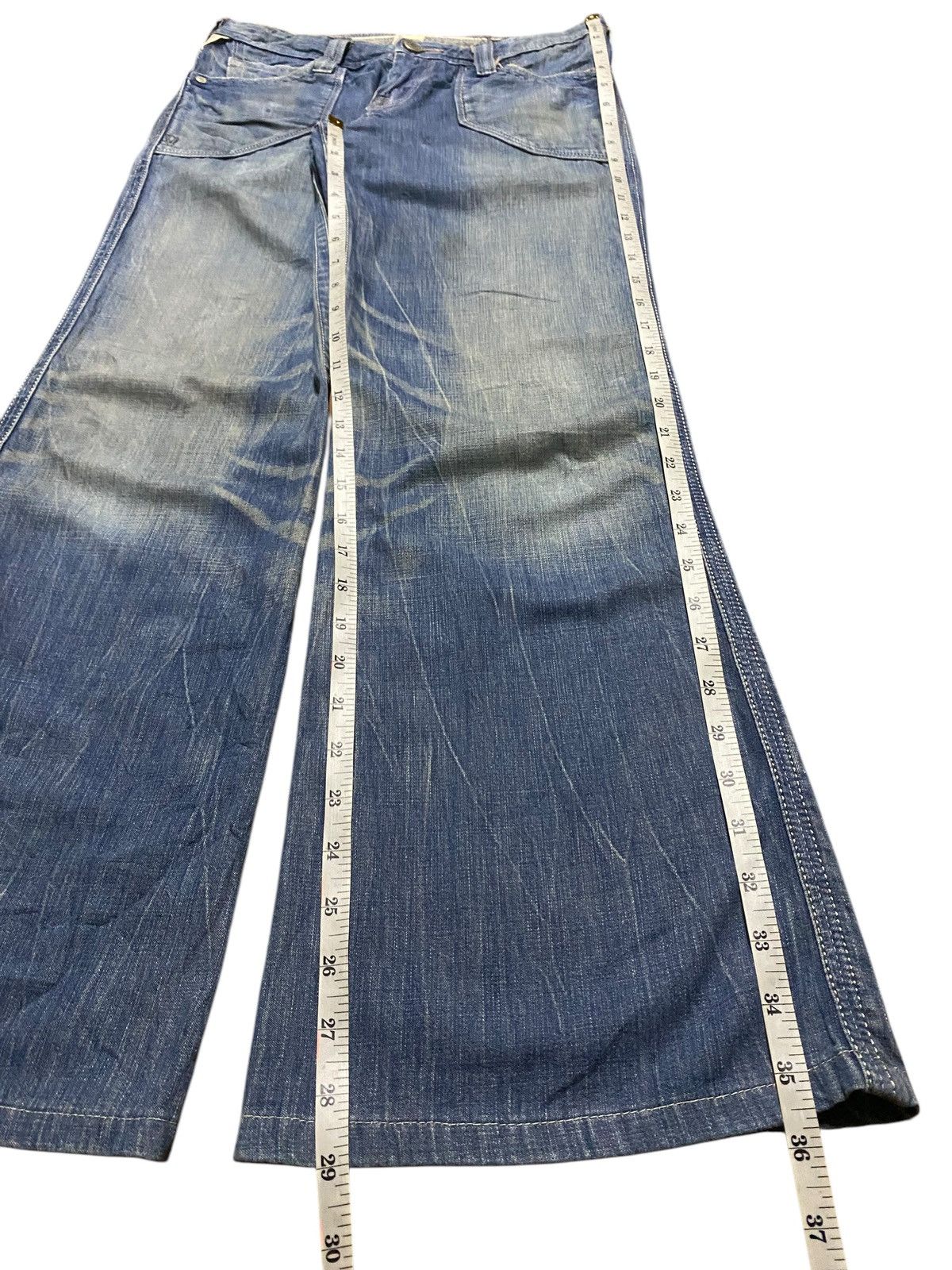 Japanese Brand Brappers Lady Vintage Union Made Faded Wash Flare Jeans Size 28" / US 6 / IT 42 - 10 Thumbnail
