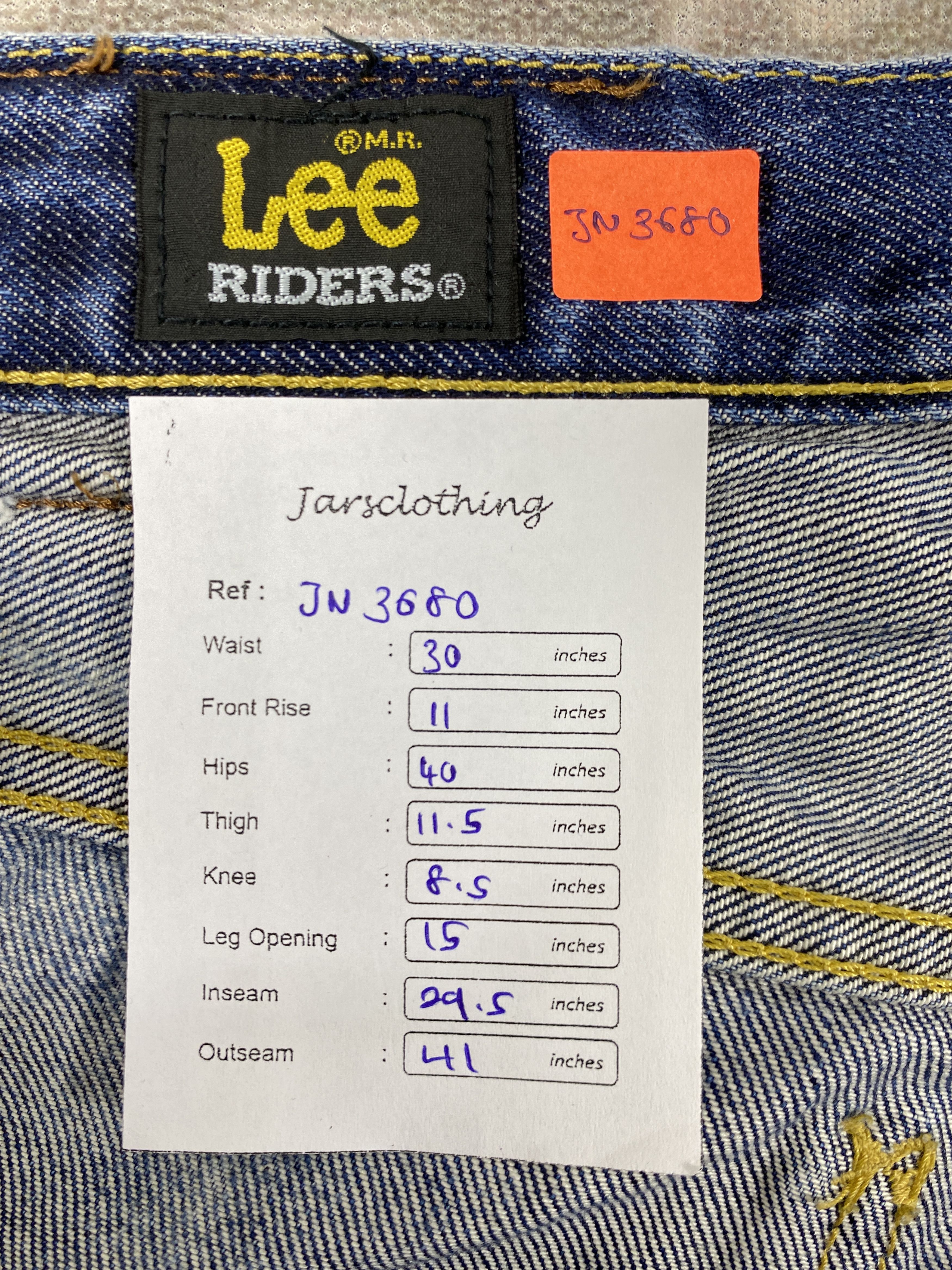 Japanese Brand Vintage Lee Riders Jeans 30x29.5 Denim- JN3680 Size US 30 / EU 46 - 8 Thumbnail