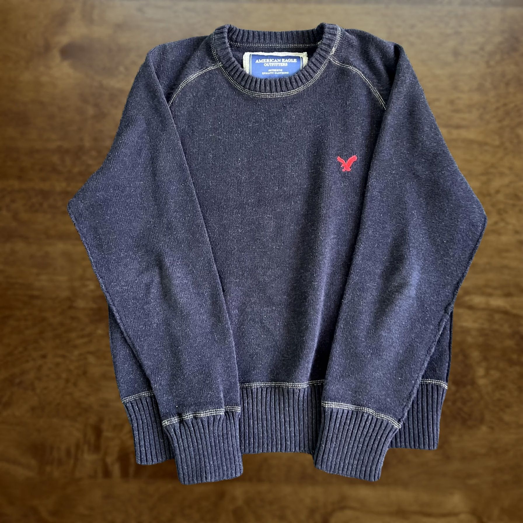 American Eagle Outfitters American Eagle Outfitters Sweater Mens M Blue Crewneck Knit Pullover Size US M / EU 48-50 / 2 - 1 Thumbnail