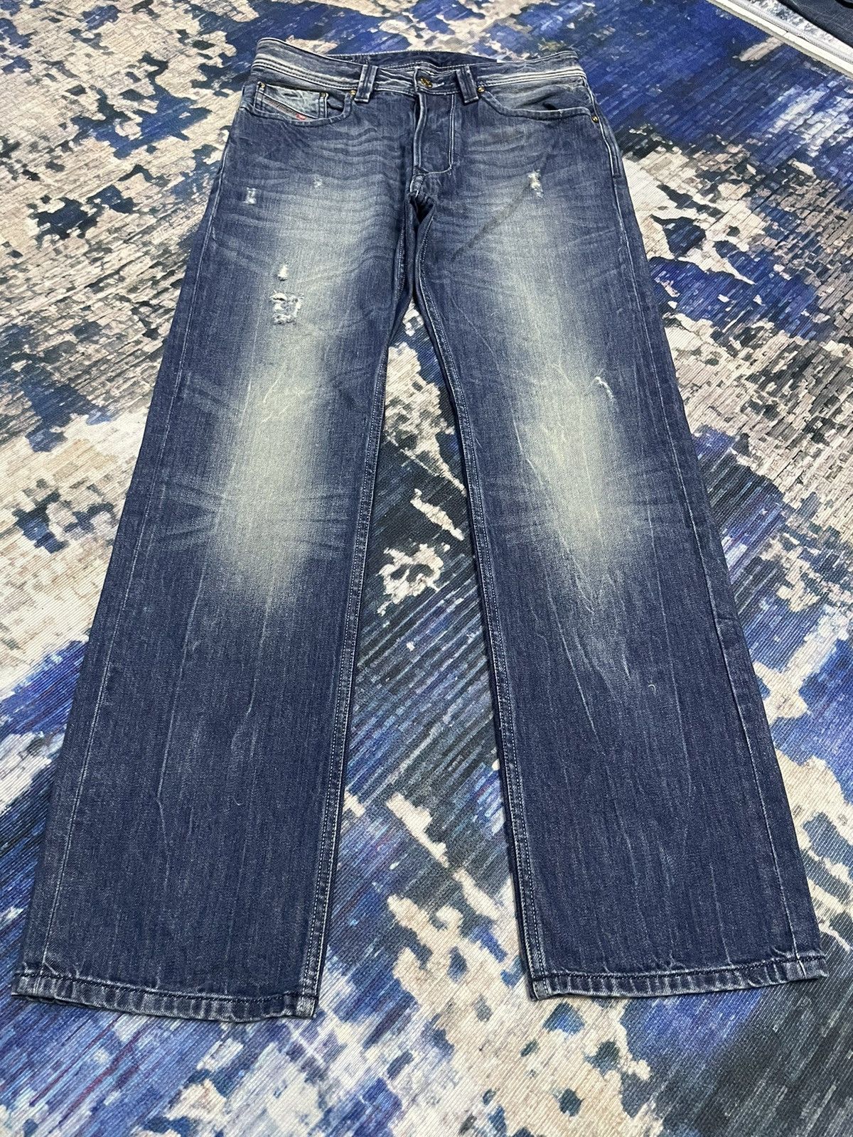 Diesel Diesel Industry Distressed Faded Straight Jeans Size US 31 - 2 Thumbnail