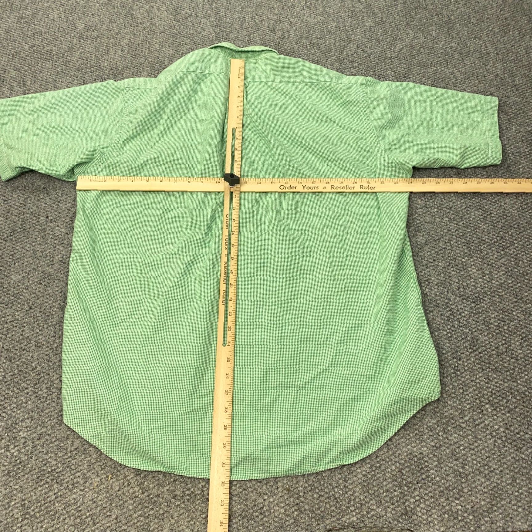 Ralph Lauren VINTAGE Ralph Lauren Shirt Mens Large Green Check Gingham Polo Pony Retro 90s, Button-Up, Short Sleeve, Cotton, Casual Wear, Preppy Mens L Size US L / EU 52-54 / 3 - 7 Thumbnail